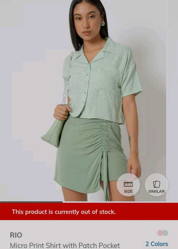 RIO Mint Green Crop Shirt