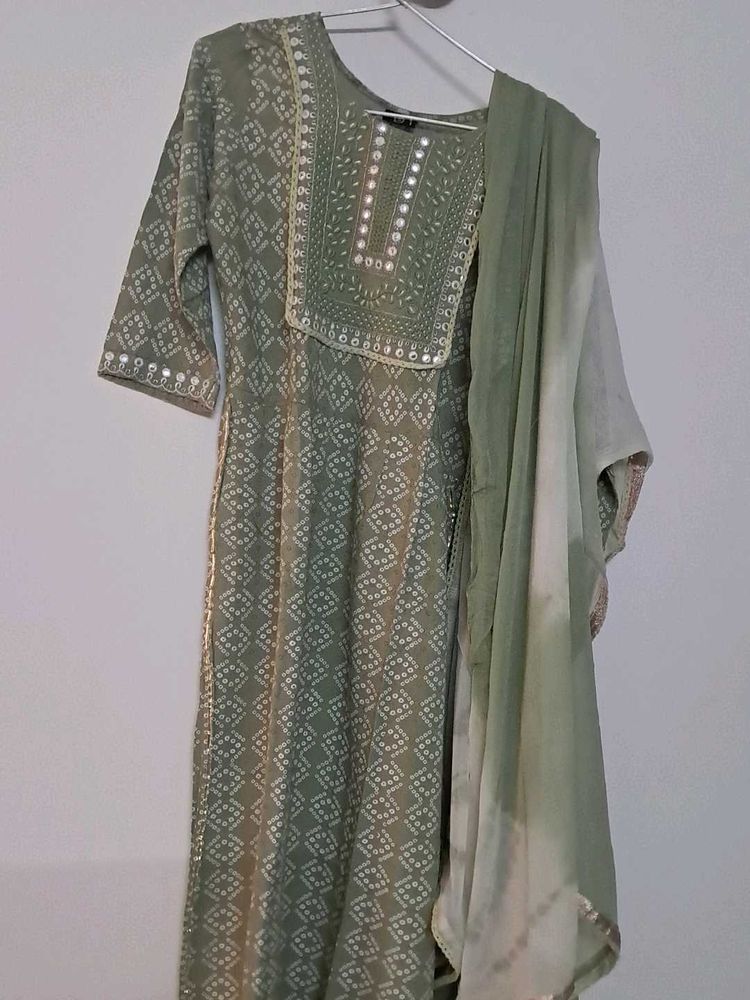 Combo Of Kurti  Legging  N Dupatta