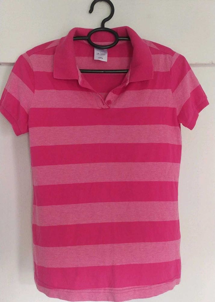 Striped Pink Polo Shirt