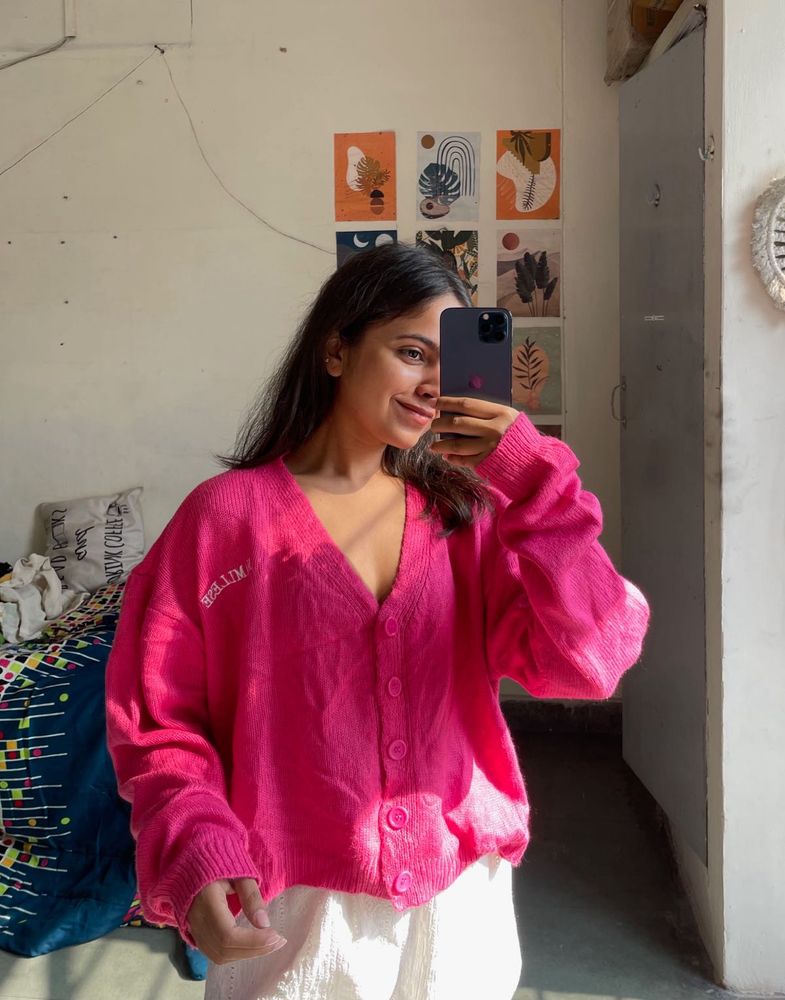 Pink Knit Cardigan