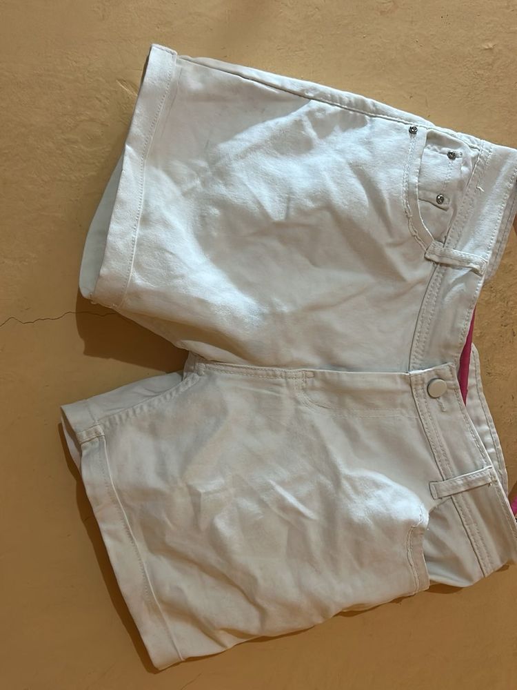White Denim Shorts