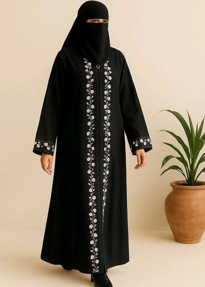 Balck Embroidery Daily Wear Abhaya/Bhurqa