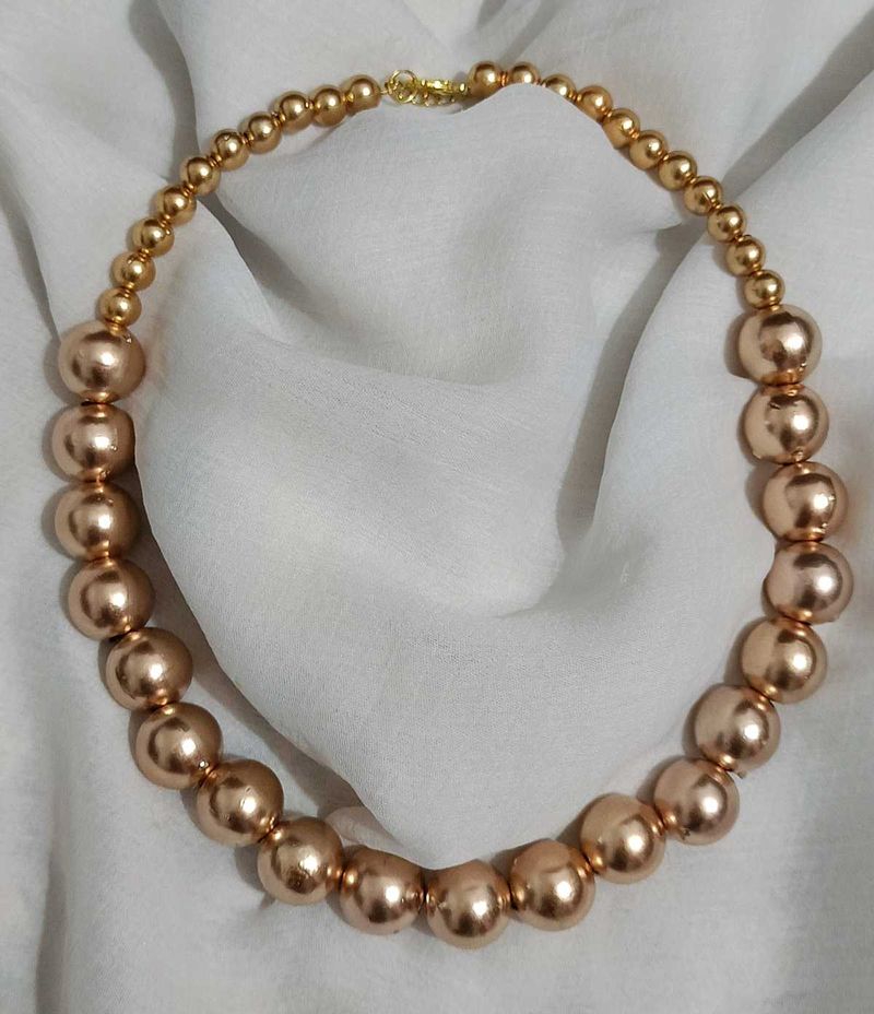 Statement Gold Bead Necklace