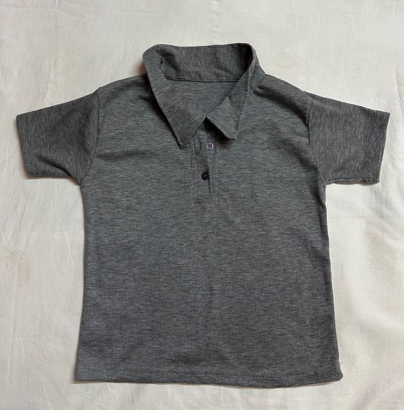 Grey Collar Tee