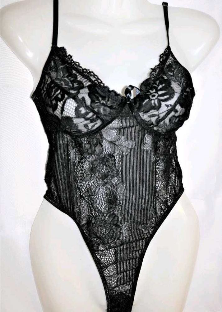 23211. Black Lace Bodysuit