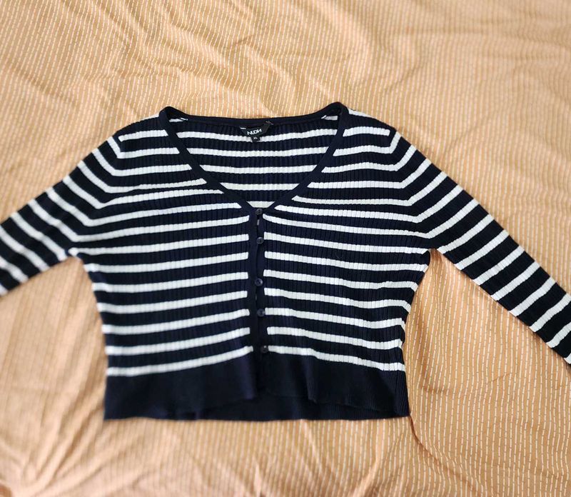 💈Striped Button-Front Cardigan💈