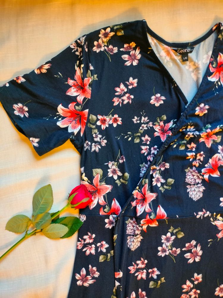 Floral Print 🌺🍁 Soft Stretch Mini Dress👗