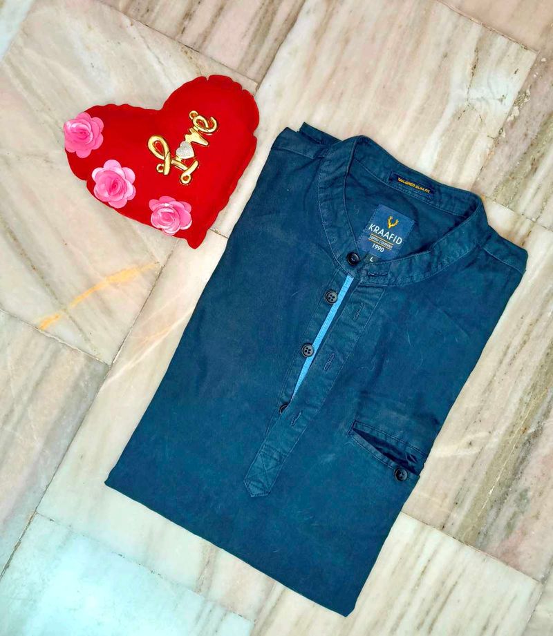 Solid Casual Slim Fit Short Kurta