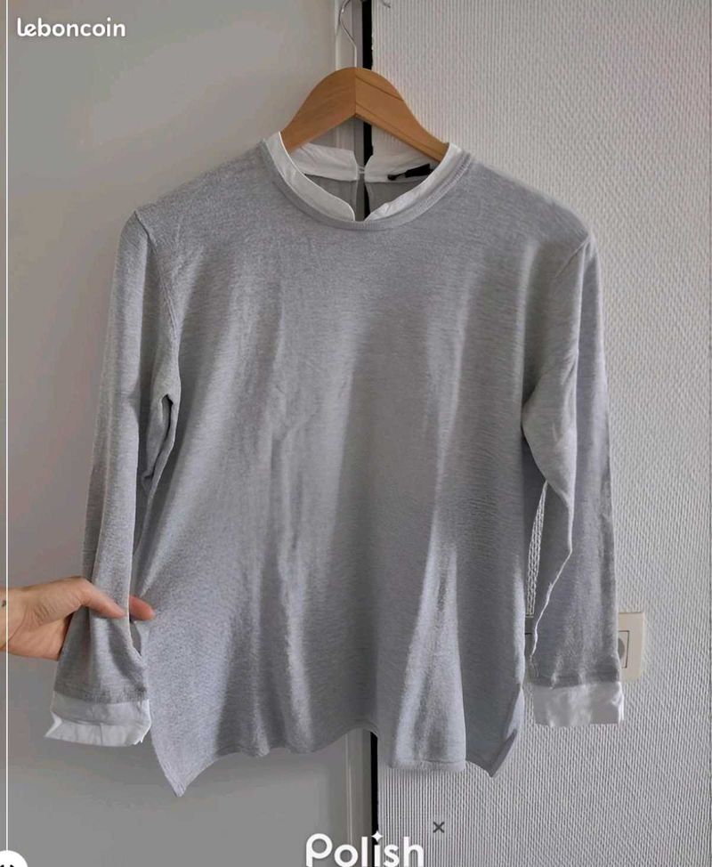 New With Tag Korean Gray Long Sleeve Top