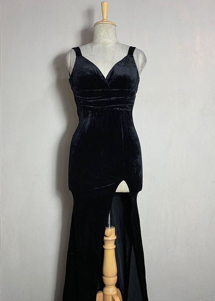 black maxi dress