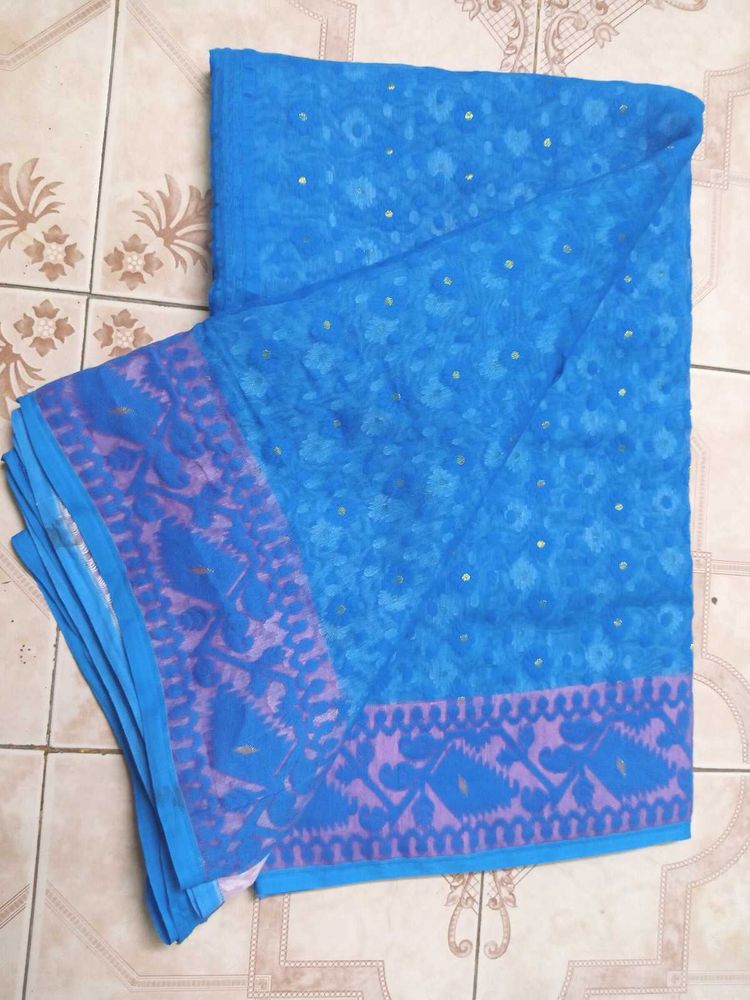 Blue Chiffon Saree