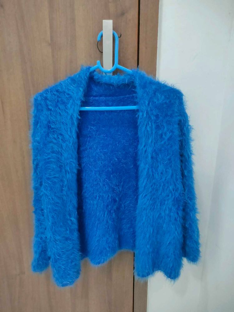 Fluffy Blue Cardigan