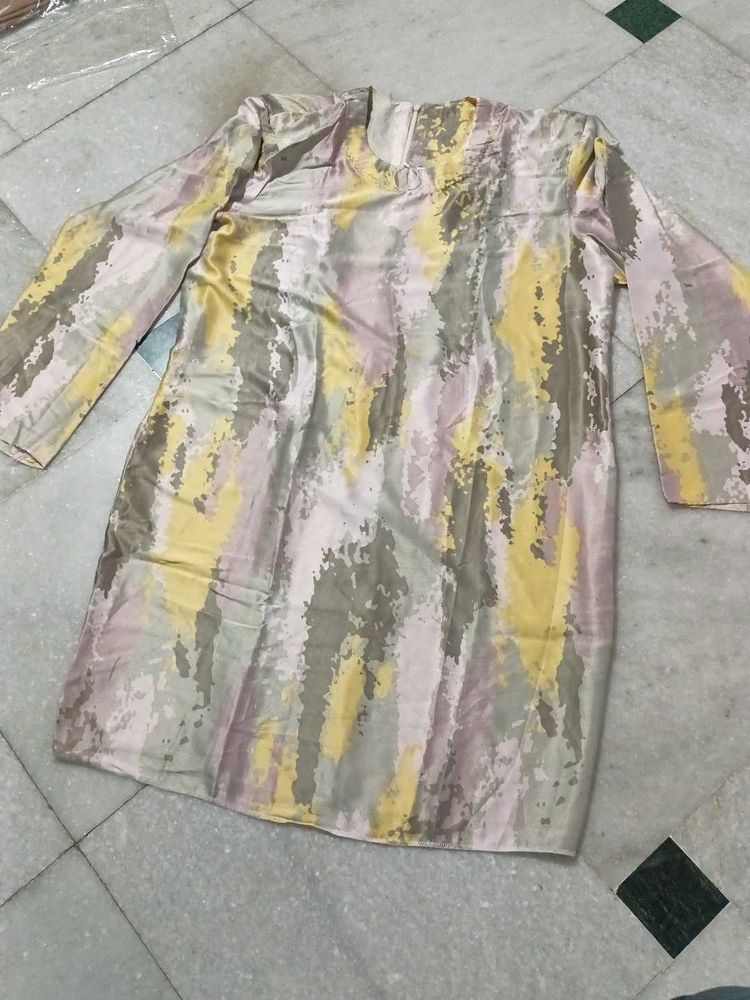 4XL Size Abstract Pastel Mini Western Kurti