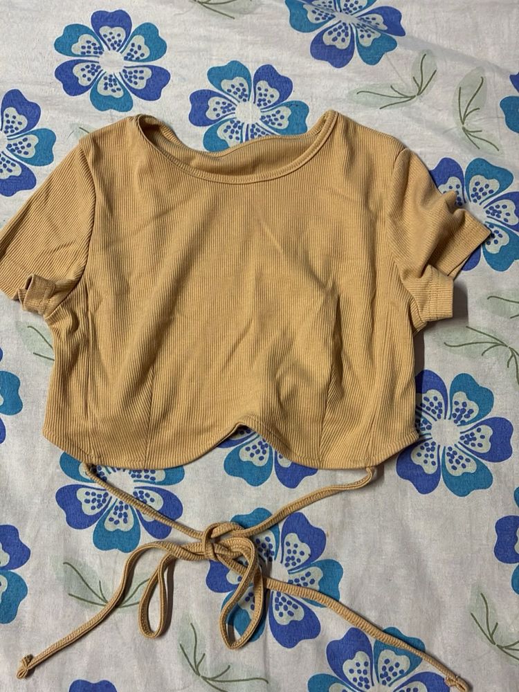 Cute Beige Crop Top