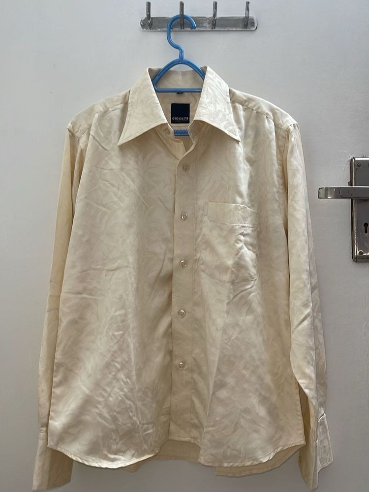 Beige Silk Partywear shirt