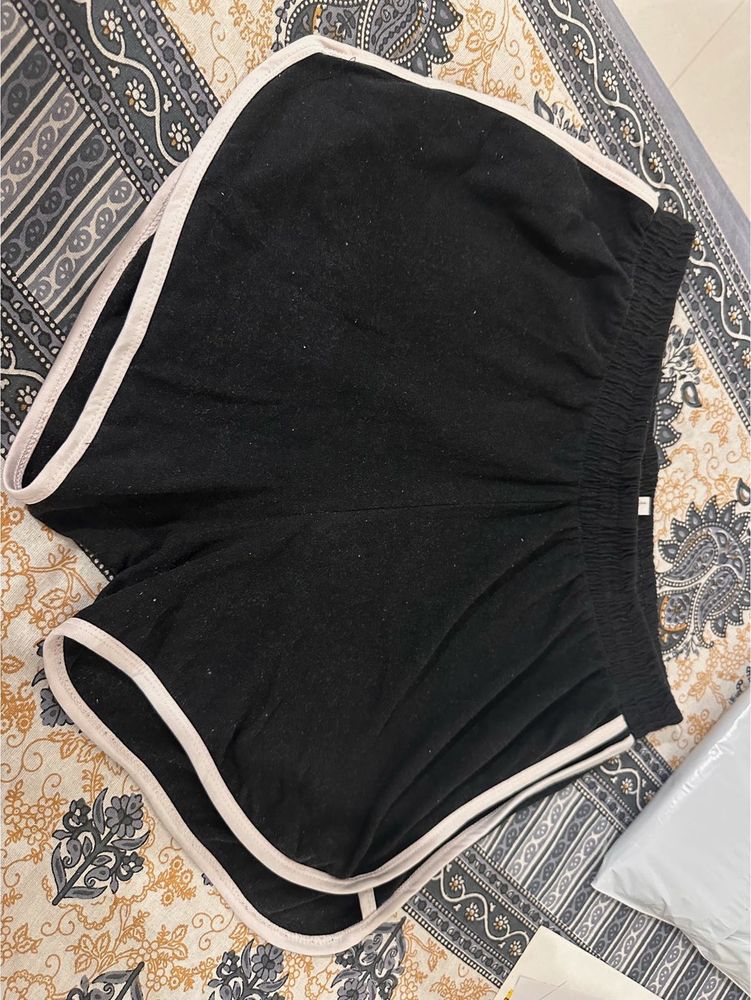 Cute Black Lounge Shorts, Waist- 30