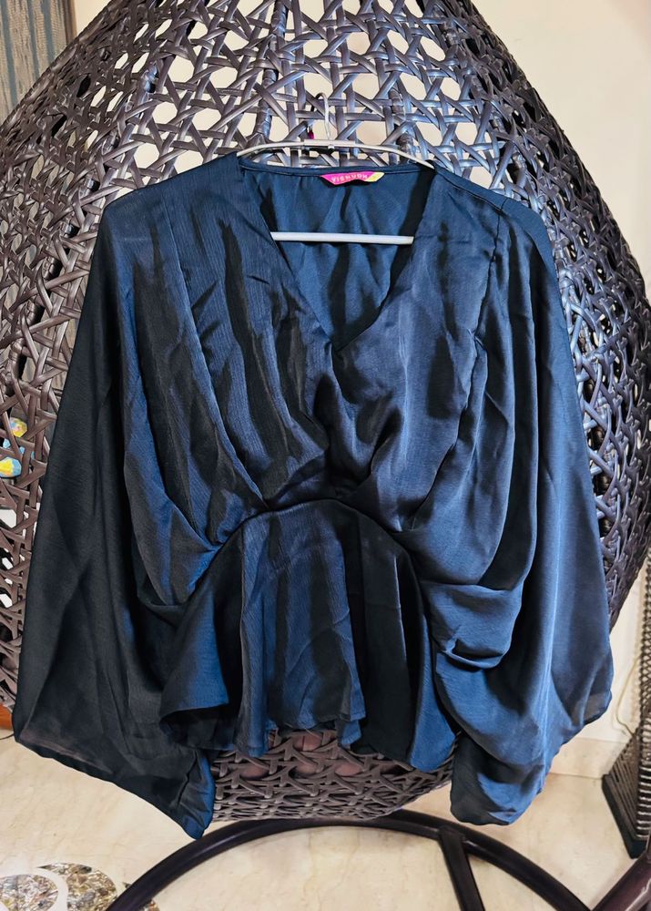 Elegant Black Top With Palazzo Co-ords Set