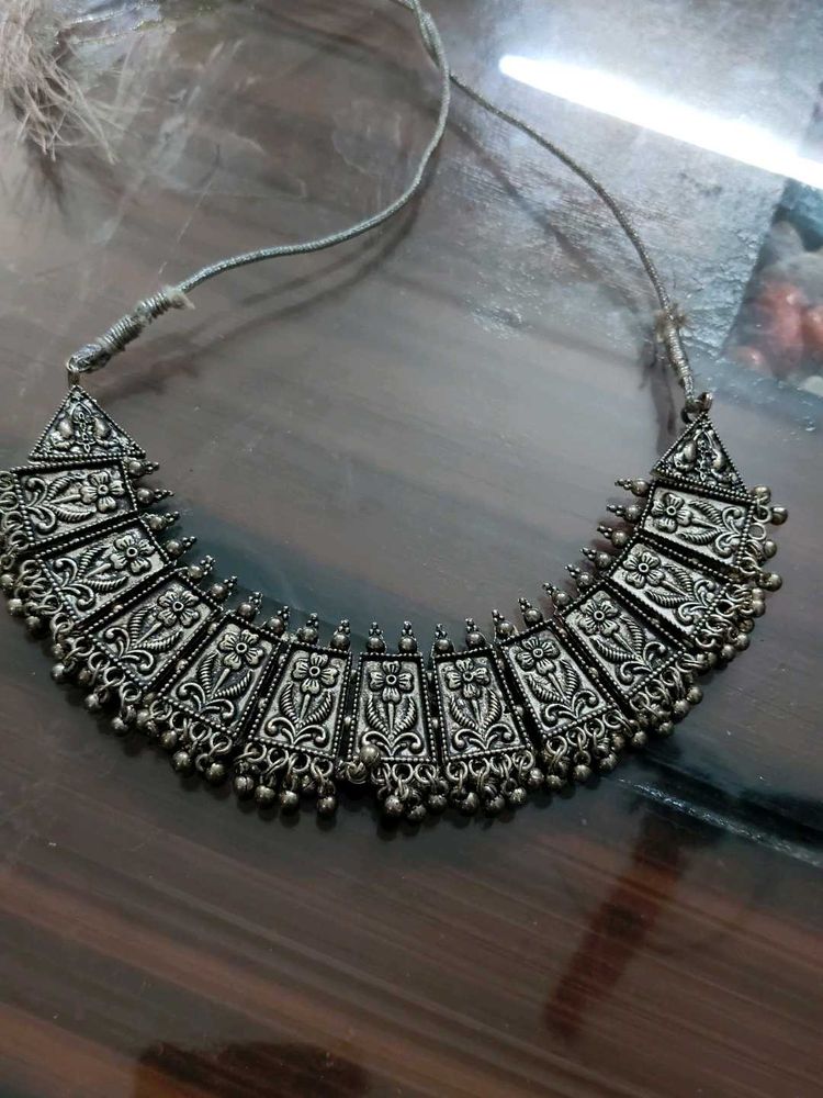 Oxidized Silver Necklace