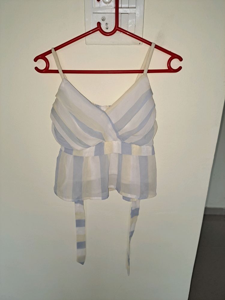 Striped Tie-Front Cami Top