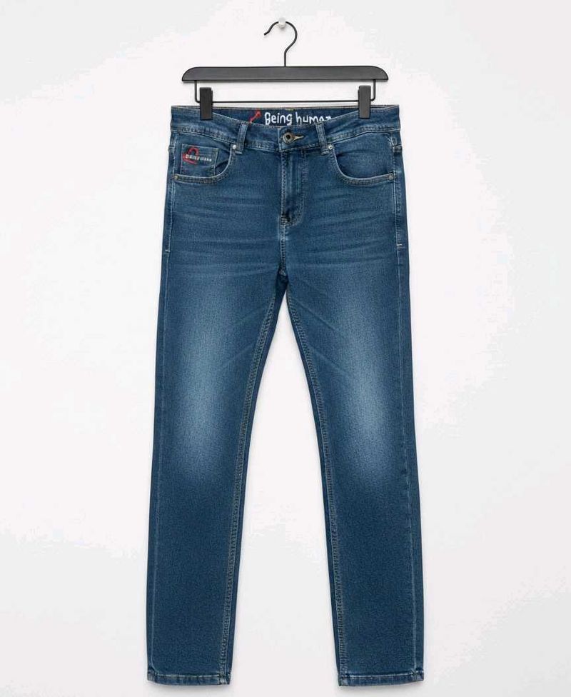 Being Human Men&#39;s Dark Wash Slim Fit Jeans