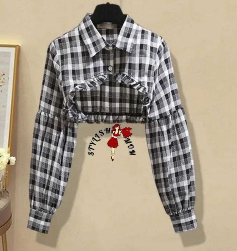 Checked Crop Top