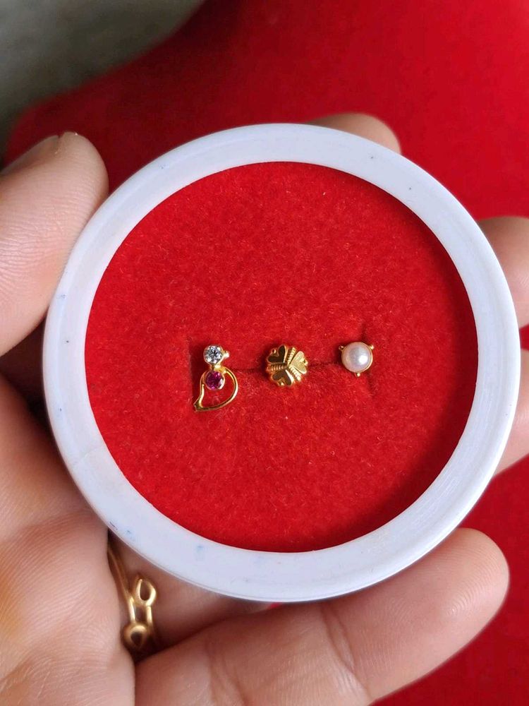 Nose Pins (Set of 3) Gold NosePin