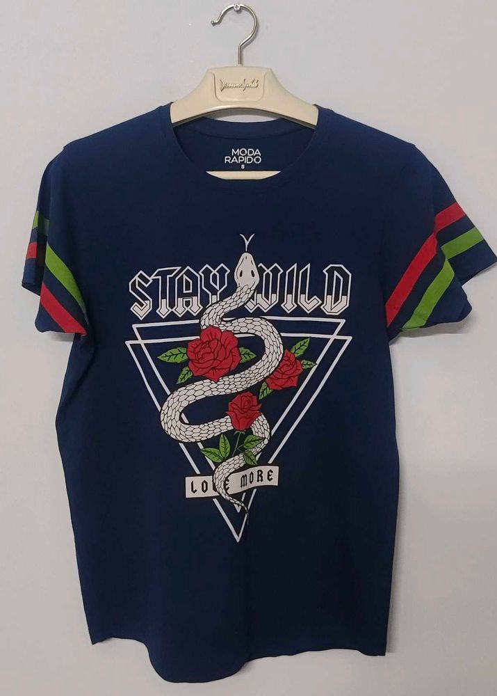 Moda rapido Stay Wild Snake Tee