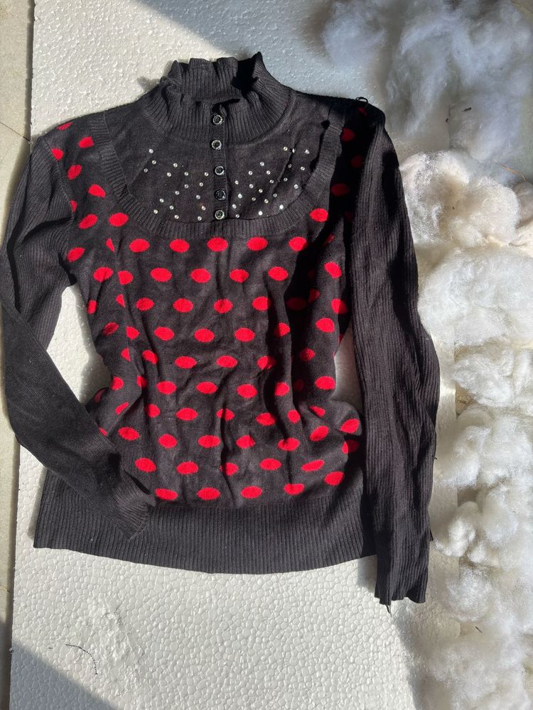 Red Polka Dot Sweater