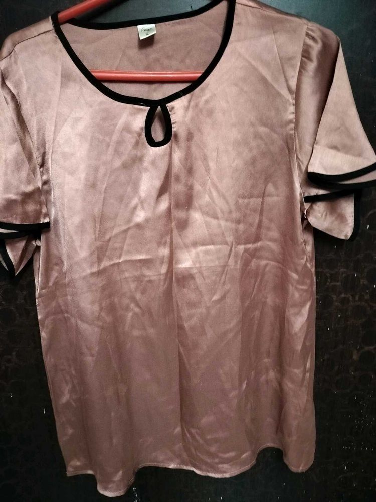 Women Peach Silk Top
