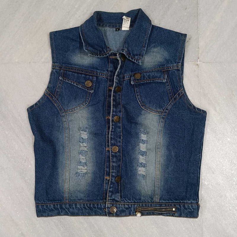 Denim Vest - Sleeveless Jean Jacket
