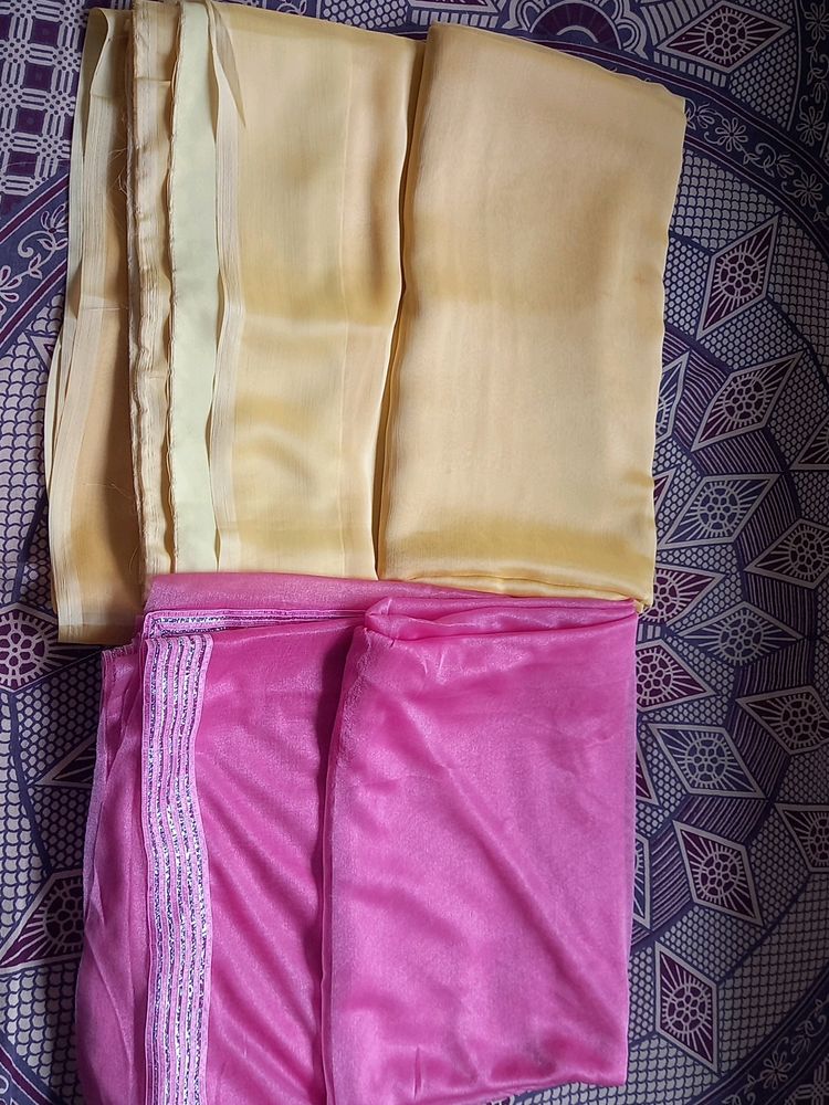 Plain Saree Pack Of 2