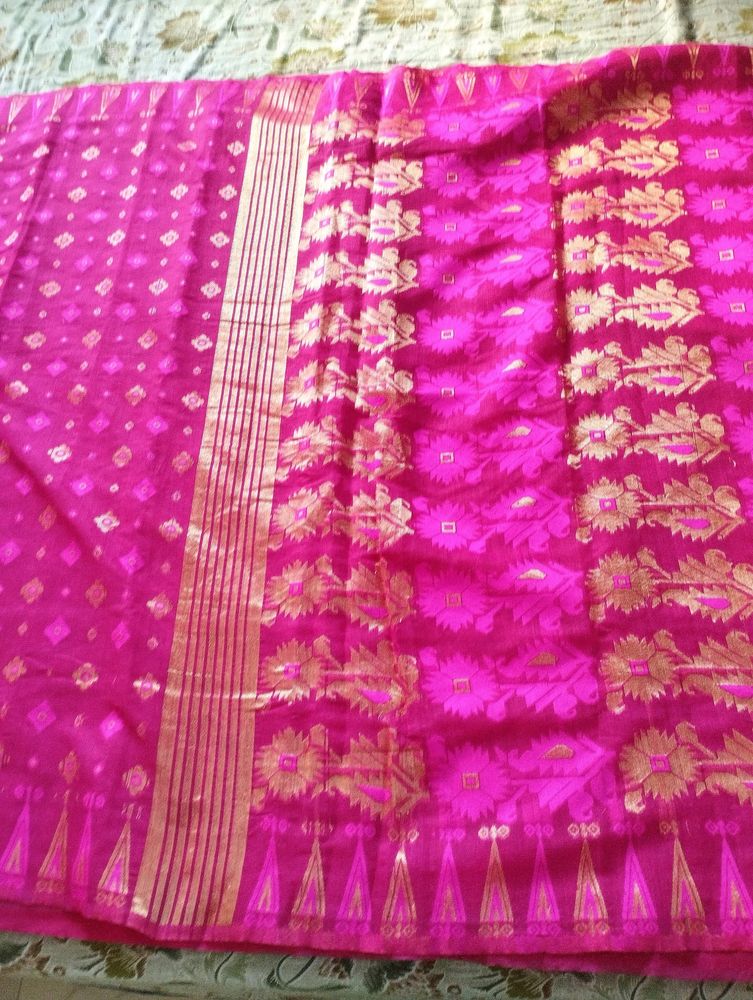 Cotton Silk Jamdani Kolkata Special ,Golden jari