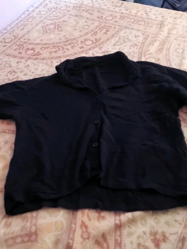 Black Crop Shirt