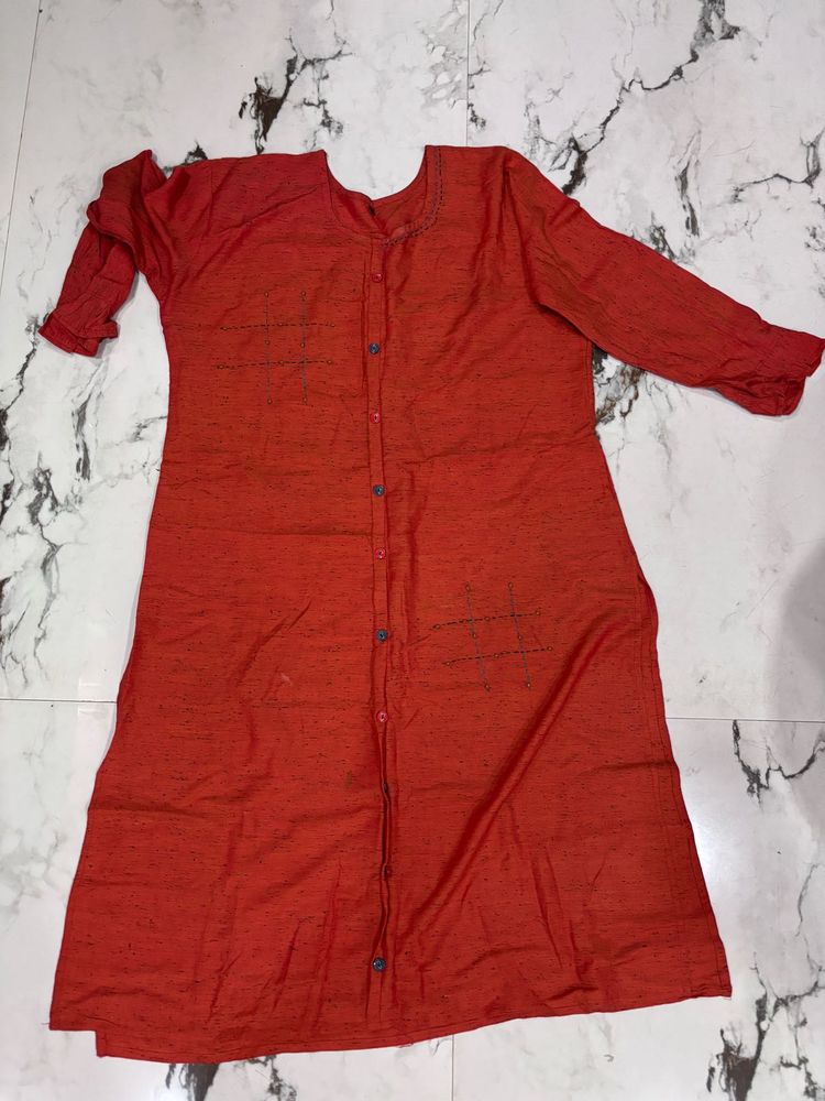 3xl Red Kurta