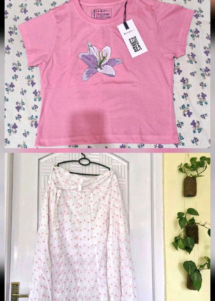 COMBO Of Tshirt And Pinteresty Skirt
