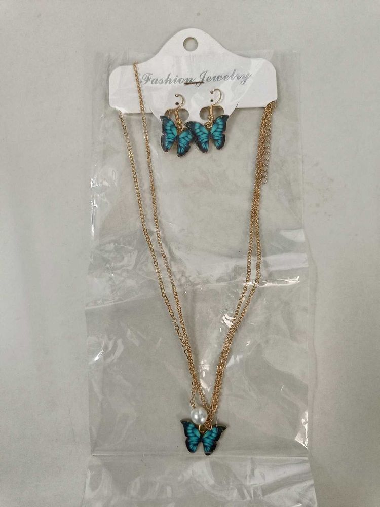 Butterfly Necklace &amp; Earring Set