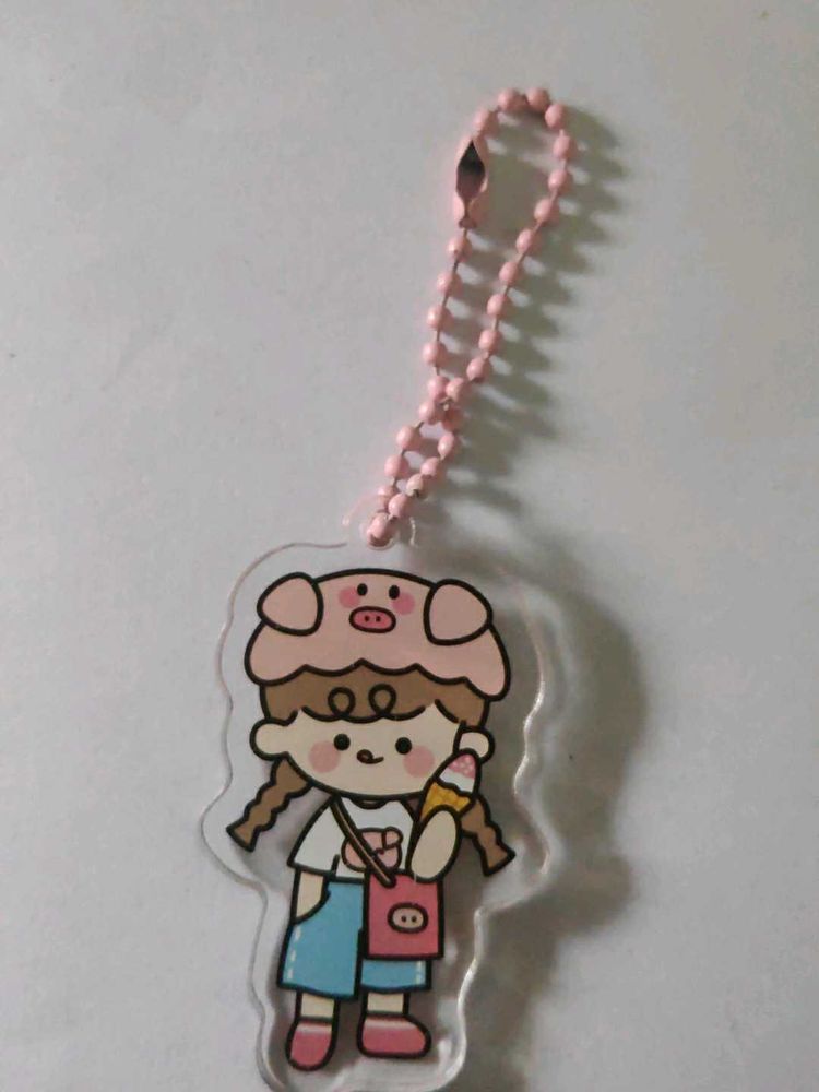 Cute Kawaii Cartoon Girl Keychain