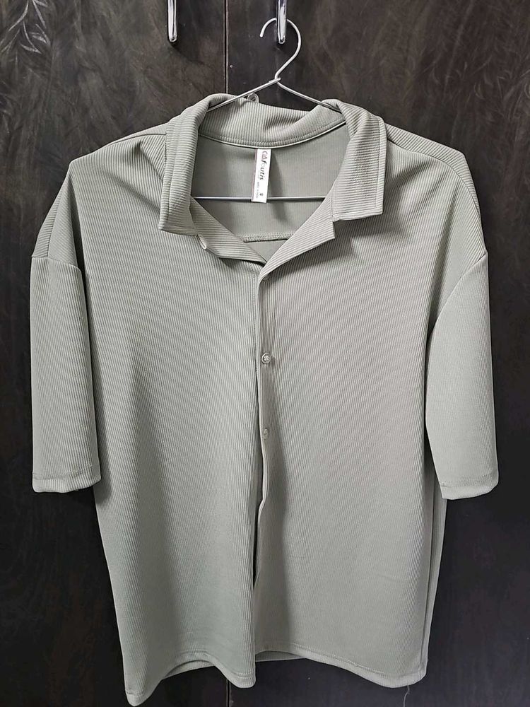 Unused: Casual Olive Green Shirt