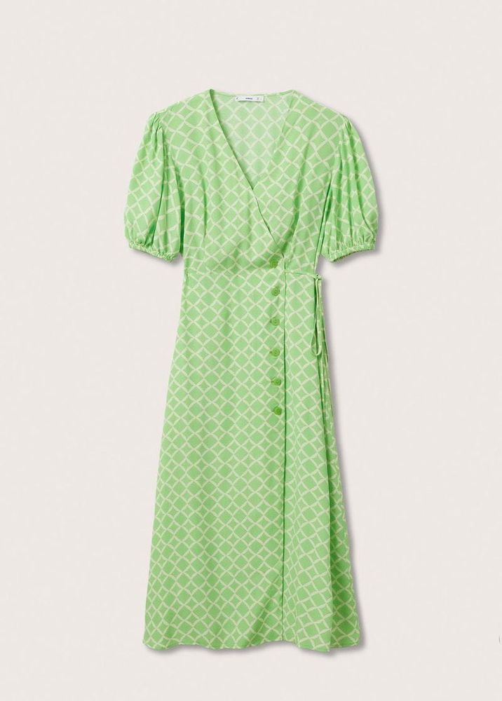 MANGO Printed Dress With Balloon Sleeves