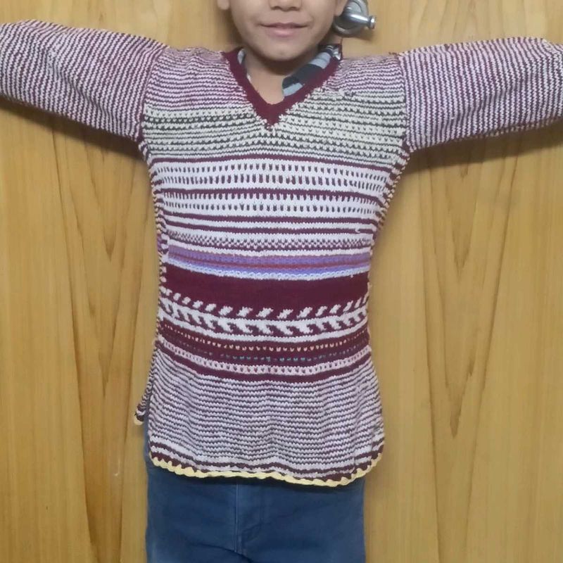 Handmade V-Neck Knit Sweater