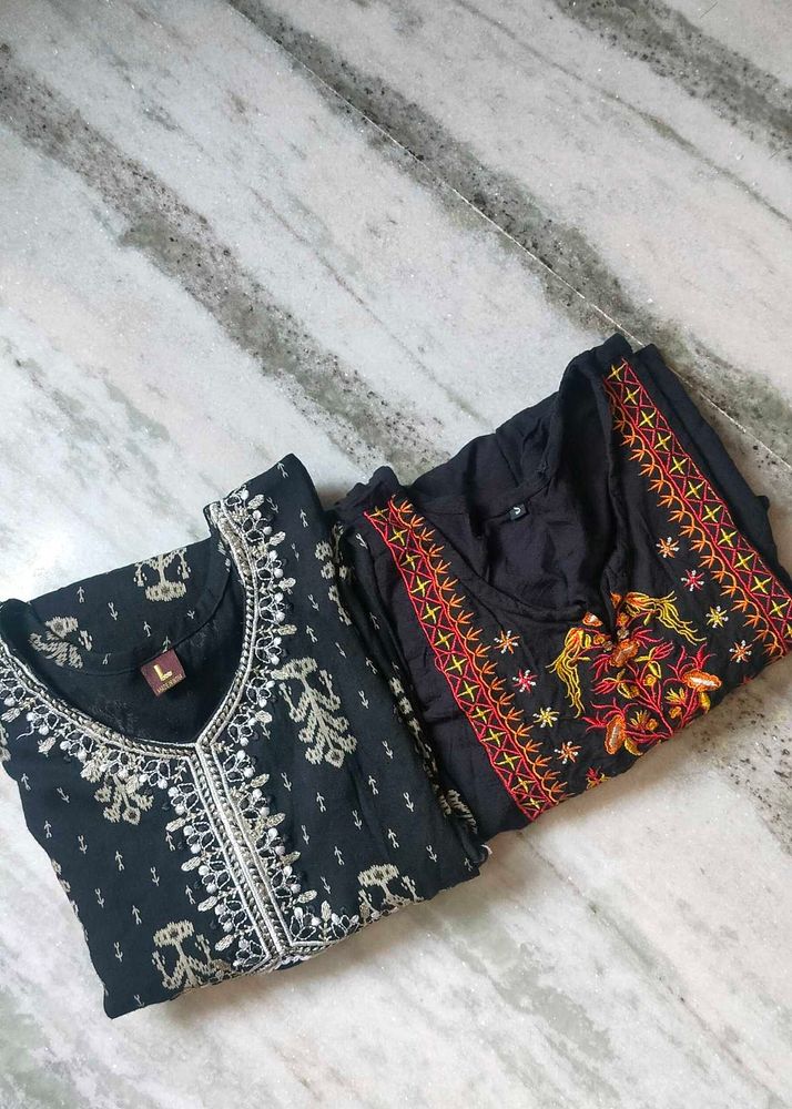 Set of 2 Embroidered Kurtis - Size 32