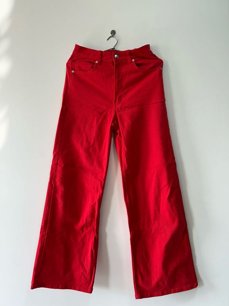 Red Flare Leg Jeans