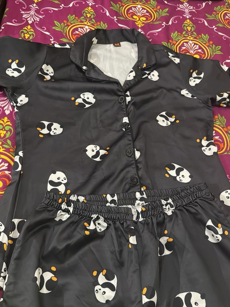 Panda Print Pajama Set