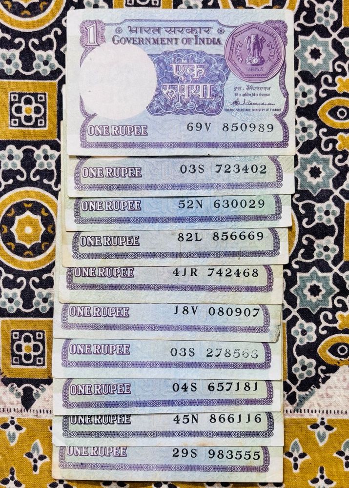 Rare Rs-“1” “1985” 10 notes.