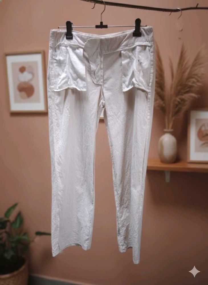 Elegant Off-White Cargo Pants