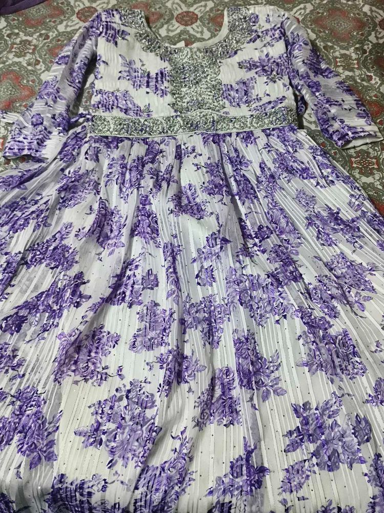 Floral Print Ethnic Gown