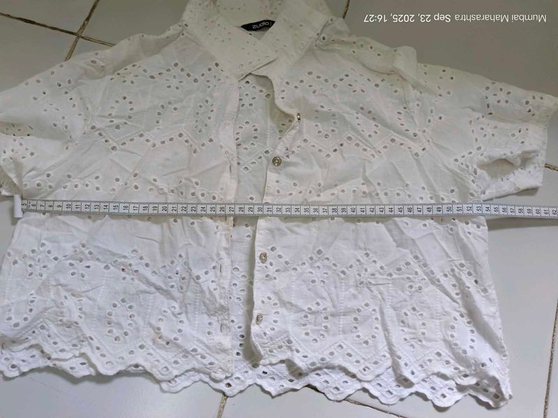 White Eyelet Top