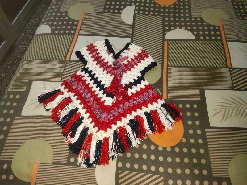Girls Winter Dress Handknit Crochet New