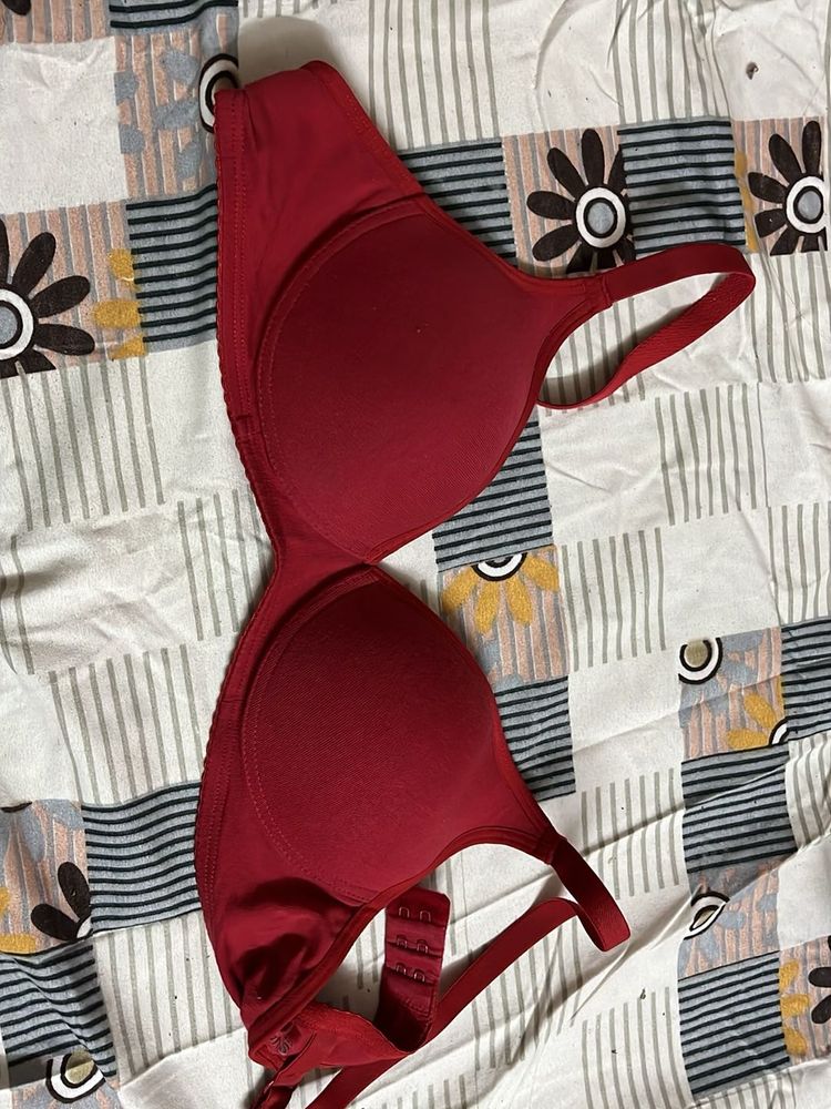 Red paded bra