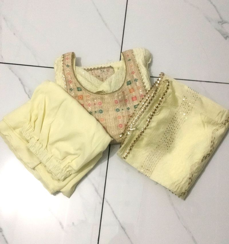 Suit ___ Shirt With Dupatta And Palazzo
